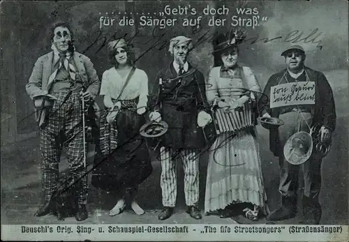 Ak Deuschl's Original Sing und Schauspiel-Gesellschaft, The fife Streetsongers, Straßensänger