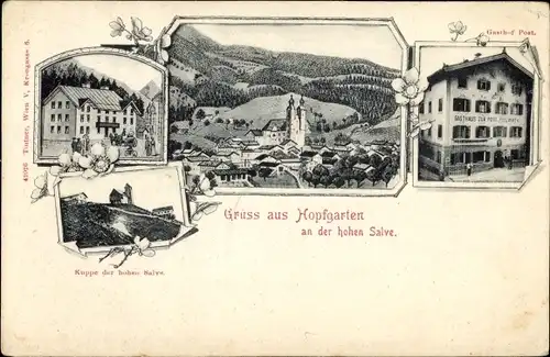 Ak Hopfgarten im Brixental in Tirol, Kuppe der hohen Salve, Gasthof zur Post
