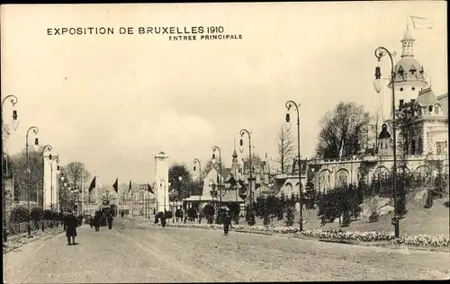 Ak Bruxelles Brüssel, Entrée Principale, Exposition 1910