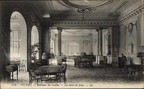 Ak Vittel Lothringen Vosges, Intérieur du Casino, la Salle de Jeux