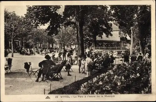 Ak Vittel Lothringen Vosges, le Parc á l'heure de la Musique