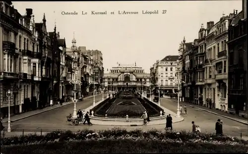 Ak Oostende Ostende Westflandern, Le Kursaal et L'Avenue Léopold