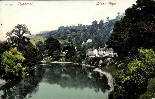 Ak Lydbrook Gloucestershire England, River Wye, Fluss, Dorfansicht