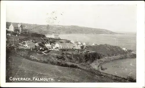 Ak Falmouth Cornwall England, Coverack, Felsenküste, Panorama