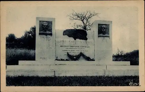 Ak La Chalade Meuse, Monument des Garibaldions