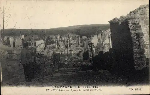 Ak  En Argonne Meuse, Apres le bombardement