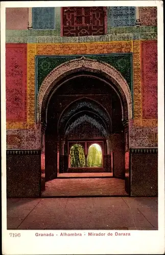 Ak Granada Andalusien Spanien, Alhambra, Mirador de Daraza