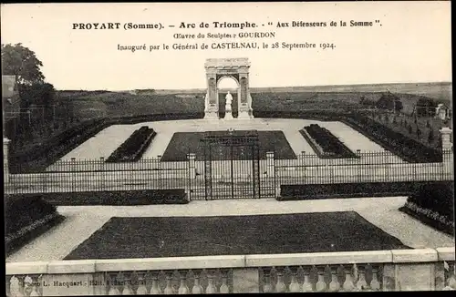 AK Proyart Somme, Arc de Triomphe