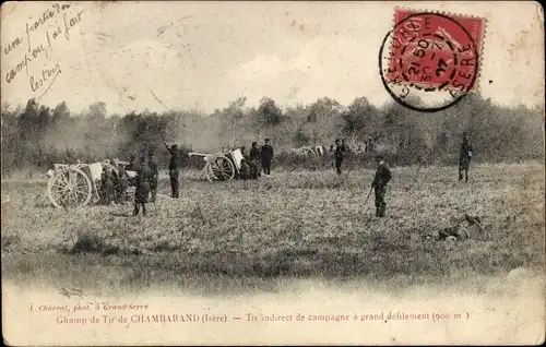 Ak Chambarand Isere, Champ de Tir, Soldaten, Kanone