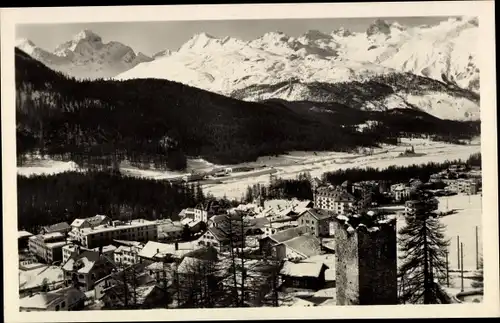 Ak Pontresina Kanton Graubünden Schweiz, Panorama, Winter