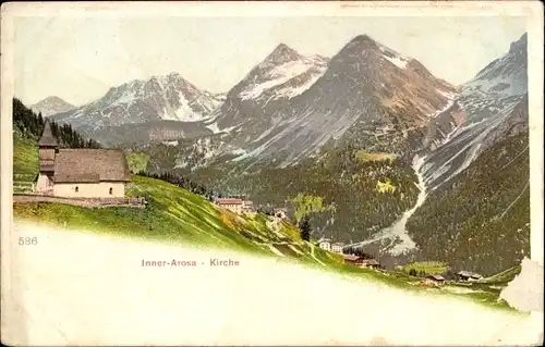 Ak Innerarosa Arosa Kt. Graubünden, Kirche