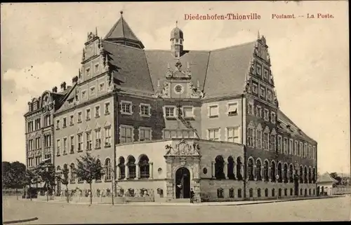 Ak Thionville Diedenhofen Lothringen Moselle, Postamt, Straßenansicht