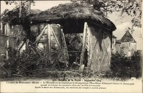 Ak Reims Marne, Chateau de Mondement, Bataille de la Marne, Septembre 1914, Trümmer