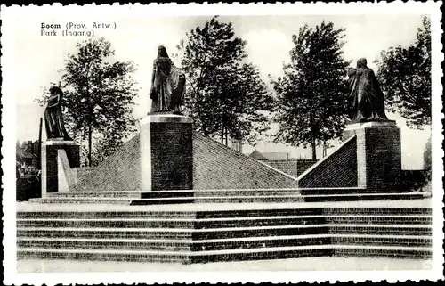 Ak Boom Flandern Antwerpen, Park, Ingang, Denkmal