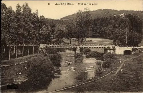 Ak Anseremme Dinant Wallonien Namur, Pont sur la Lesse, Brücke, Fluss