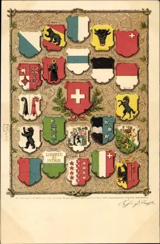 Wappen Ak Schweiz, Kantonswappen