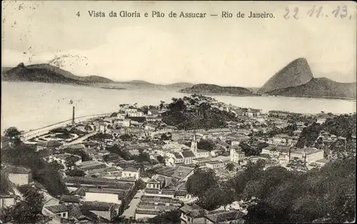 Ak Rio de Janeiro Brasilien, Vista da Gloria e Pao de Assucar, Panorama