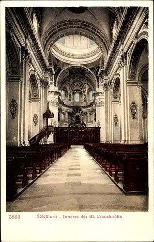 Ak Solothurn Stadt Schweiz, Inneres der St. Ursuskirche