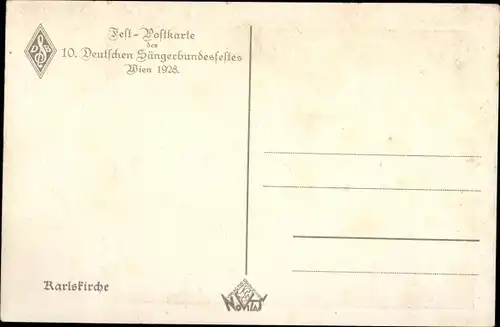 Künstler Ak Wien 4 Wieden, 10. Deutsches Sängerbundfest 1928, Karlskirche