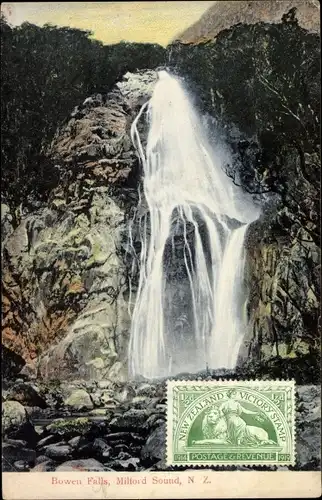 Ak Neuseeland New Zealand, Milford Sound, Bowen Falls, Wasserfall