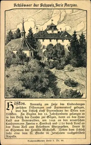 Ak Hilfikon Kanton Aargau, Schlösser der Schweiz, Schloss