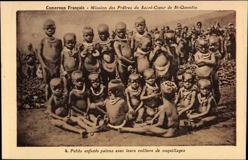 Ak Kamerun, Mission des Pretres du Sacret-Coeur, Petit enfants avec leurs colliers de coquillages