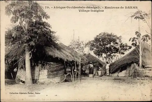 Ak Dakar Senegal, Environs, Afrique Occidentale, Village indigène