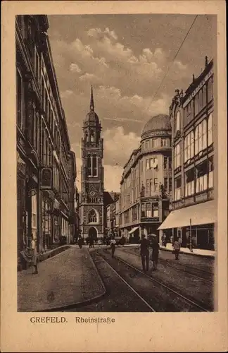 Ak Krefeld am Niederrhein, Rheinstraße