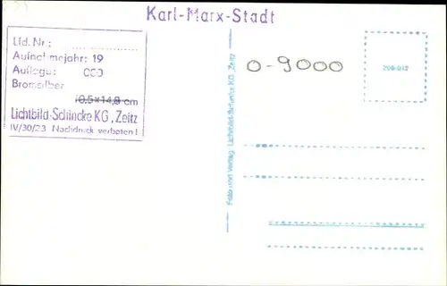 Ak Karl Marx Stadt Chemnitz in Sachsen, Platz, Gebäude