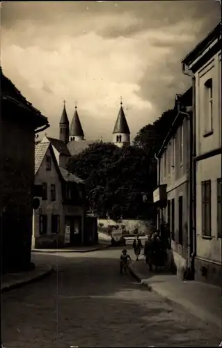 Ak Gernrode Quedlinburg im Harz, Straßenansicht, Türme