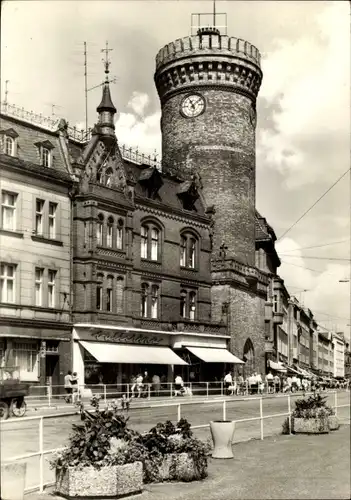 Ak Cottbus in Brandenburg, Straßenpartie, Spremberger Turm