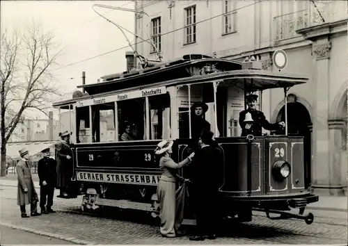 Ak Gera in Thüringen, 75 Jahre Geraer Straßenbahn 1967, Historischer Wagen