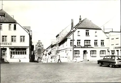 Ak Teterow in Mecklenburg, Marktplatz, Apotheke