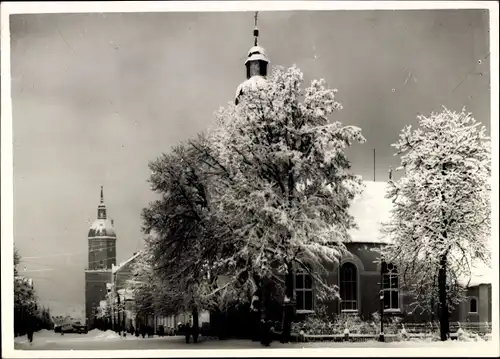 Ak Annaberg Buchholz im Erzgebirge, Kirche, Winter, Schnee