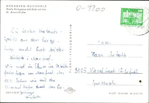 Ak Annaberg Buchholz im Erzgebirge, Große Kirchgasse, St. Annenkirche