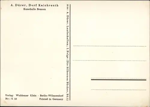 Künstler Ak Dürer, A., Kalchreuth, Blick über den Ort