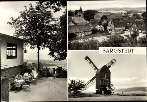 Ak Sargstedt Halberstadt am Harz, Waldgaststätte Sargsteder Warte, Holzberg, alte Windmühle