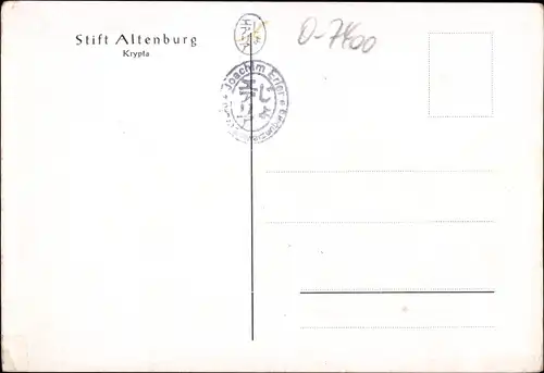 Ak Altenburg in Thüringen, Stift, Krypta, Innenansicht, Gewölbedecke