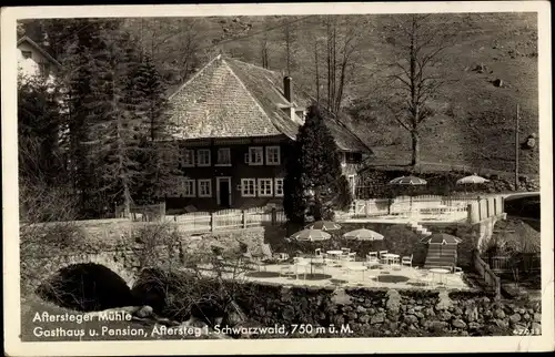 Ak Aftersteg Todtnau im Schwarzwald, Gasthof Aftersteger Mühle, Terrasse