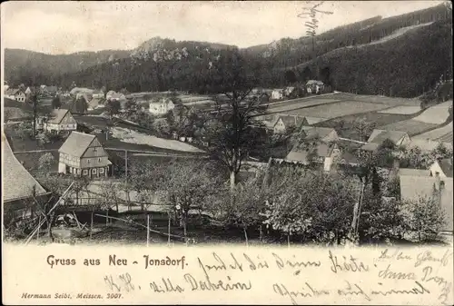 Ak Jonsdorf in Sachsen, Teilansicht