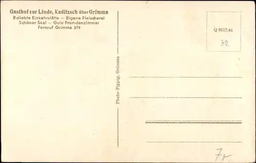 Ak Kaditzsch Höfgen Grimma in Sachsen, Gasthof zur Linde