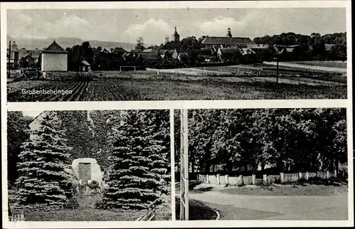 Ak Großenbehringen Behringen im Wartburgkreis Thüringen, Teilansicht, Gedenkstein