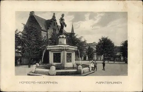 Ak Homberg Ruhrort Duisburg im Ruhrgebiet, Marktbrunnen