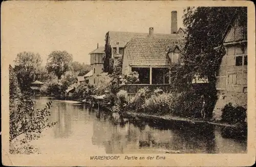 Ak Warendorf im Münsterland, Partie an der Ems