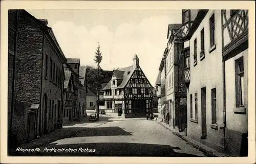 Ak Rhens am Rhein, Altes Rathaus