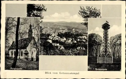 Ak Hofheim am Taunus Hessen, Blick vom Kohausentempel, Bergkapelle, Meisterturm