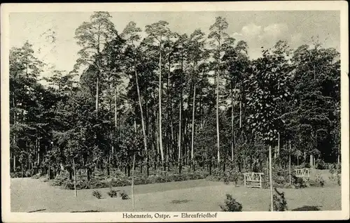 Ak Olsztynek Hohenstein Ostpreußen, Ehrenfriedhof