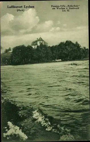 Ak Lychen in der Uckermark, Pension-Villa Reiherhals am Wurlsee und Stadtwald