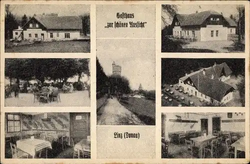 Ak Linz an der Donau Oberösterreich, Gasthaus Zur Schönen Aussicht