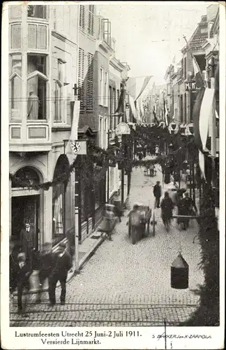 Ak Utrecht Niederlande, Lustrumfeesten 1911, Lijnmarkt
